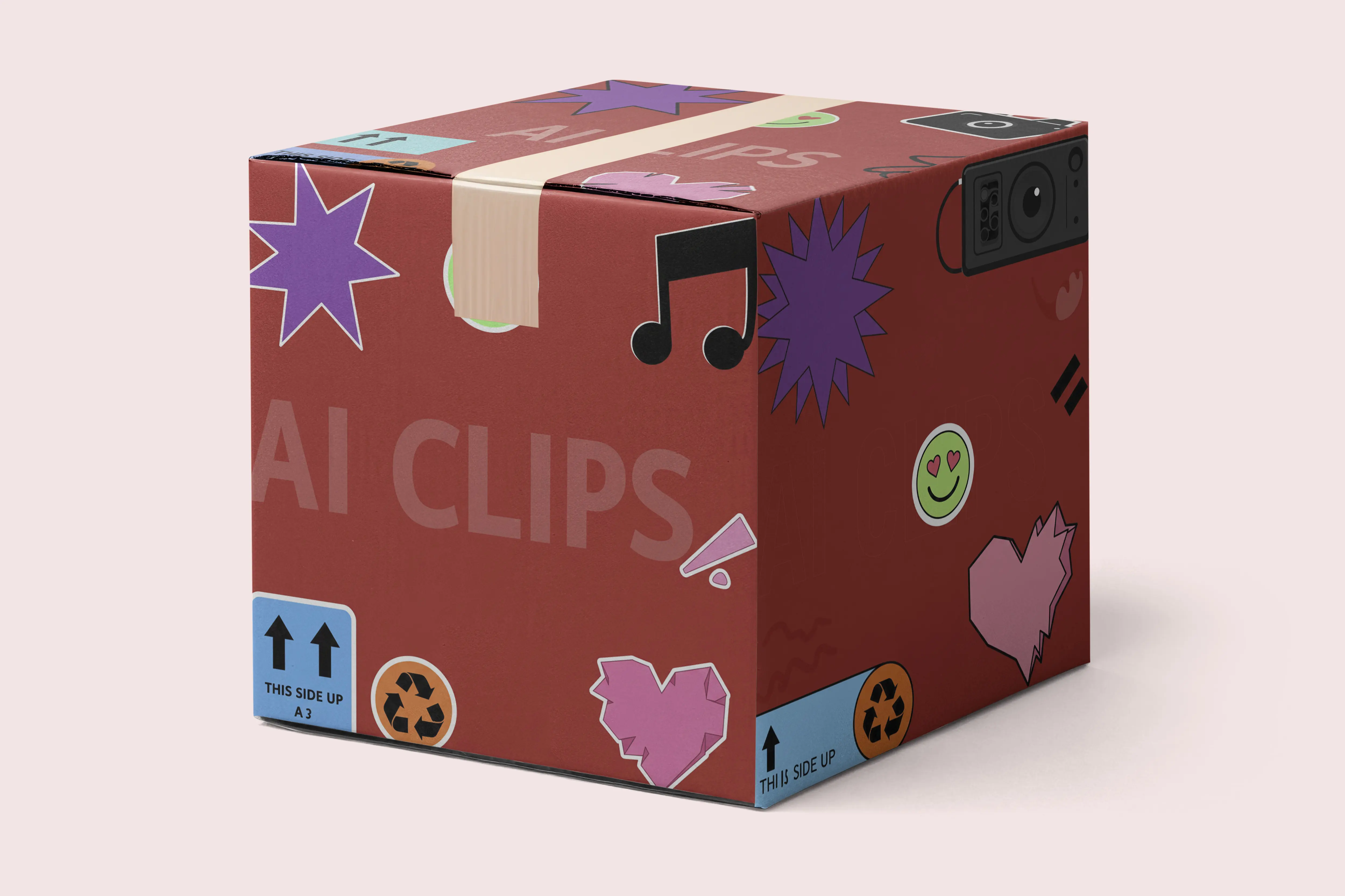 Playful Doodle Shipping Box Mockup
