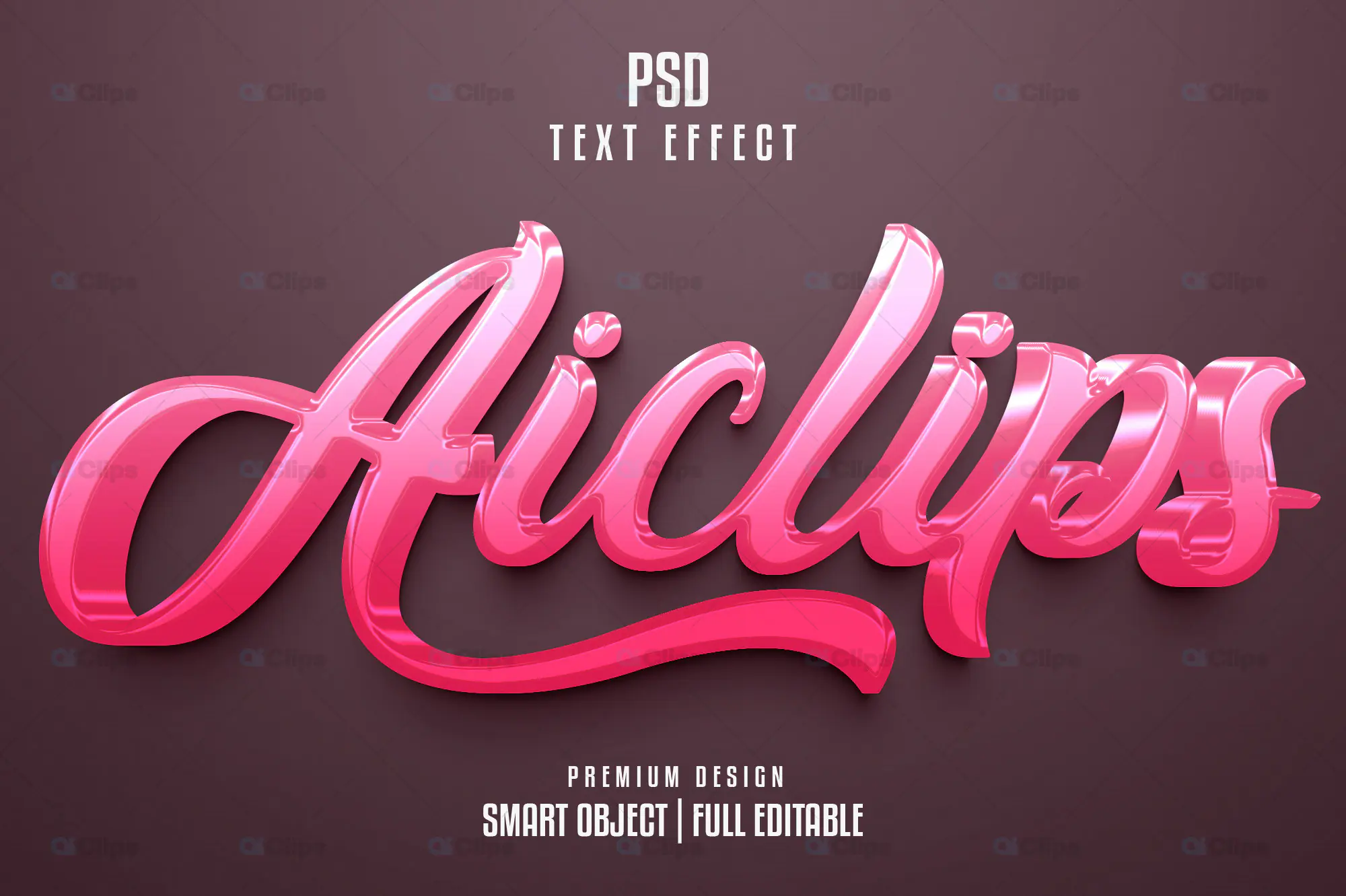 Glossy Pink Script Text Effects PSD