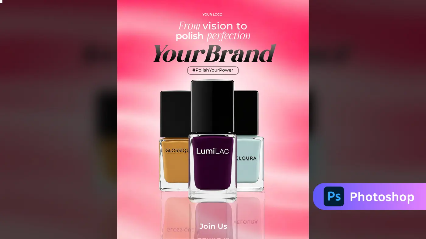 Luxe Nail Lacquer Ad Template