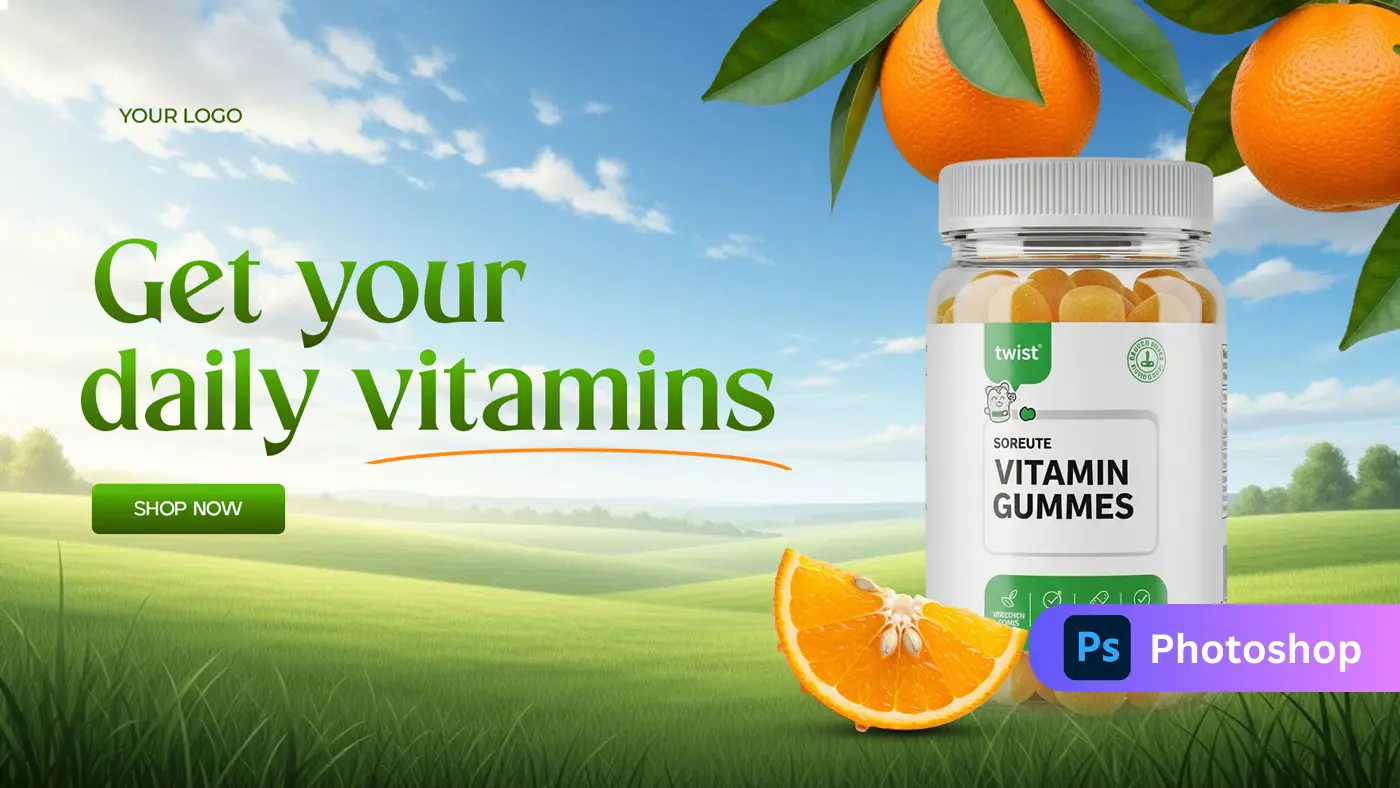 Vitamin Supplement Promotional Banner