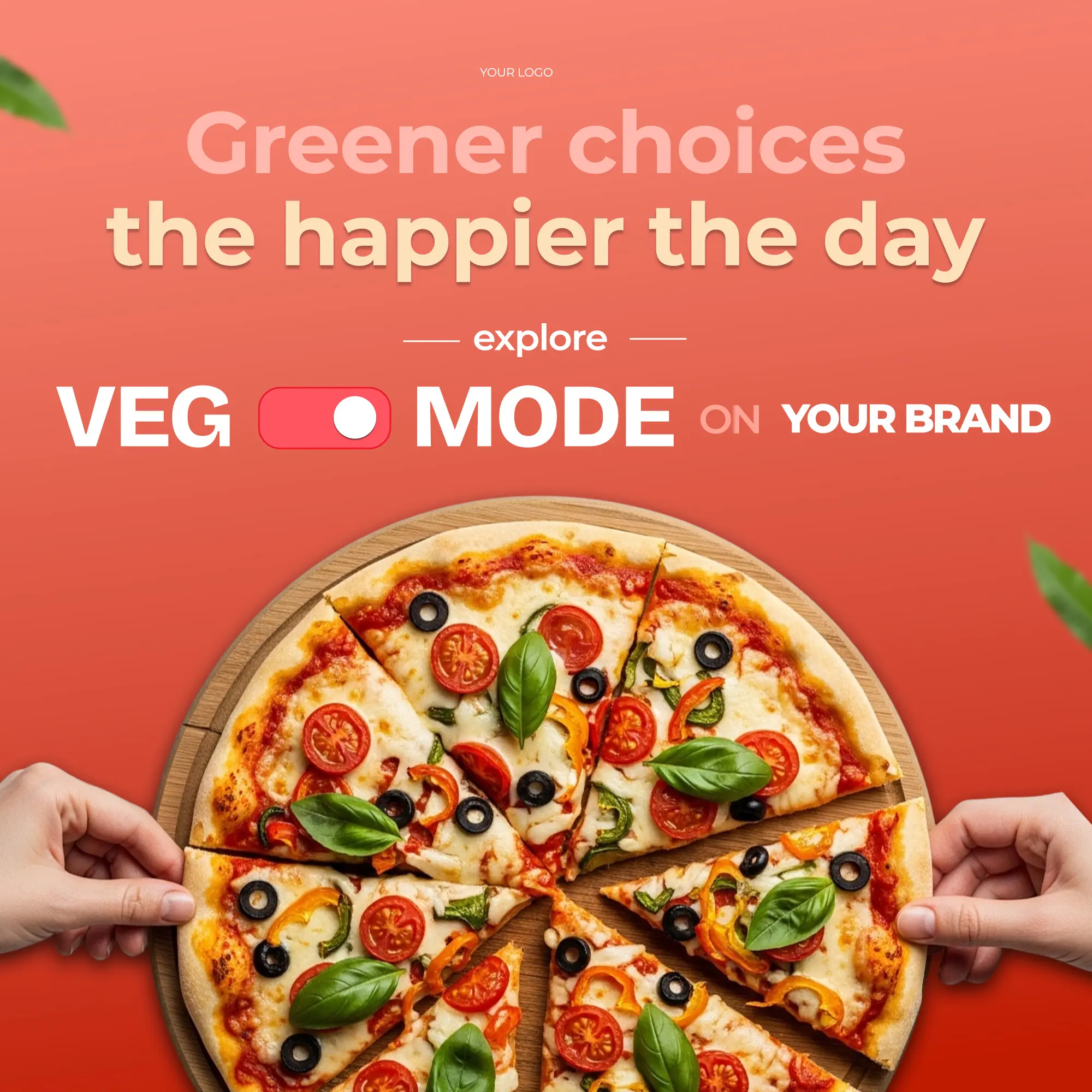 Vegetarian Pizza Promotion Banner Template