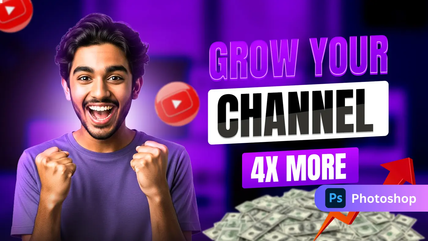 YouTube Channel Growth Thumbnail Template