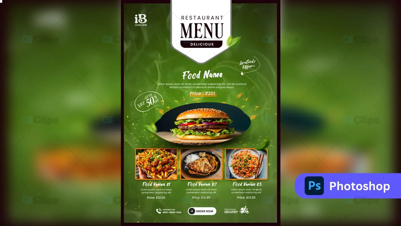 New Modern Restaurant Menu PSD Template