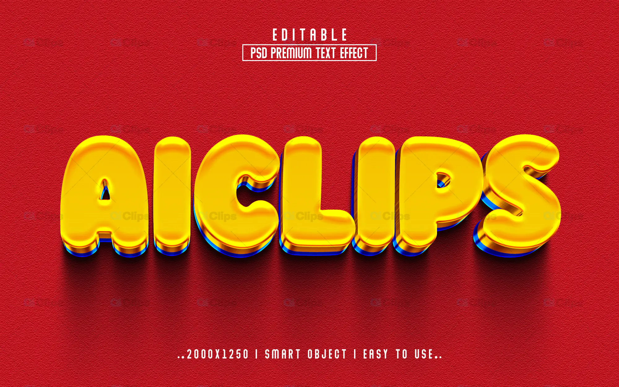 Bold Yellow 3D Text Effect PSD