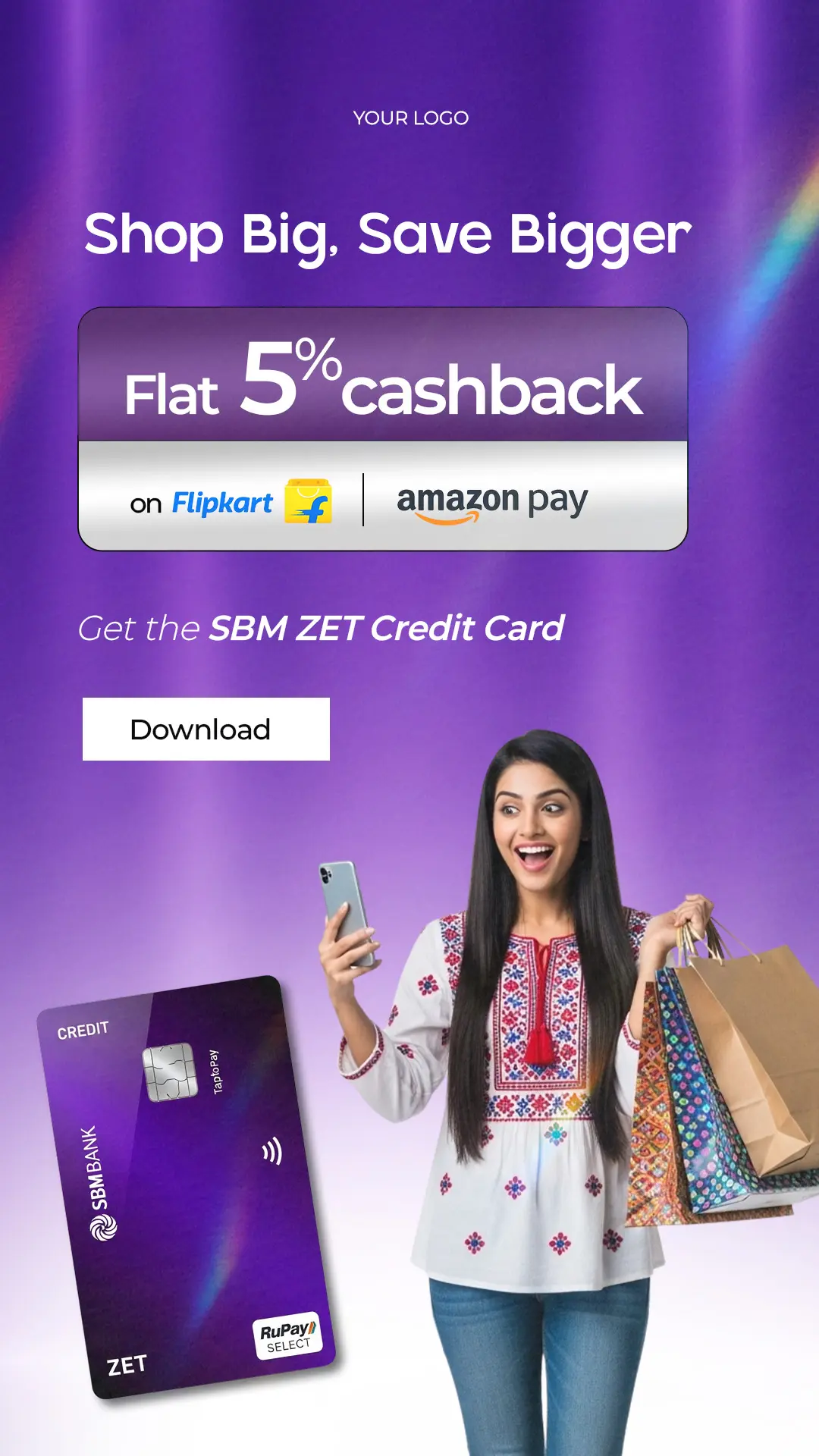 Digital Banking Cashback Ad Template