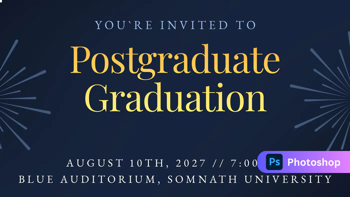 Futuristic Postgraduate Graduation Invitation Template