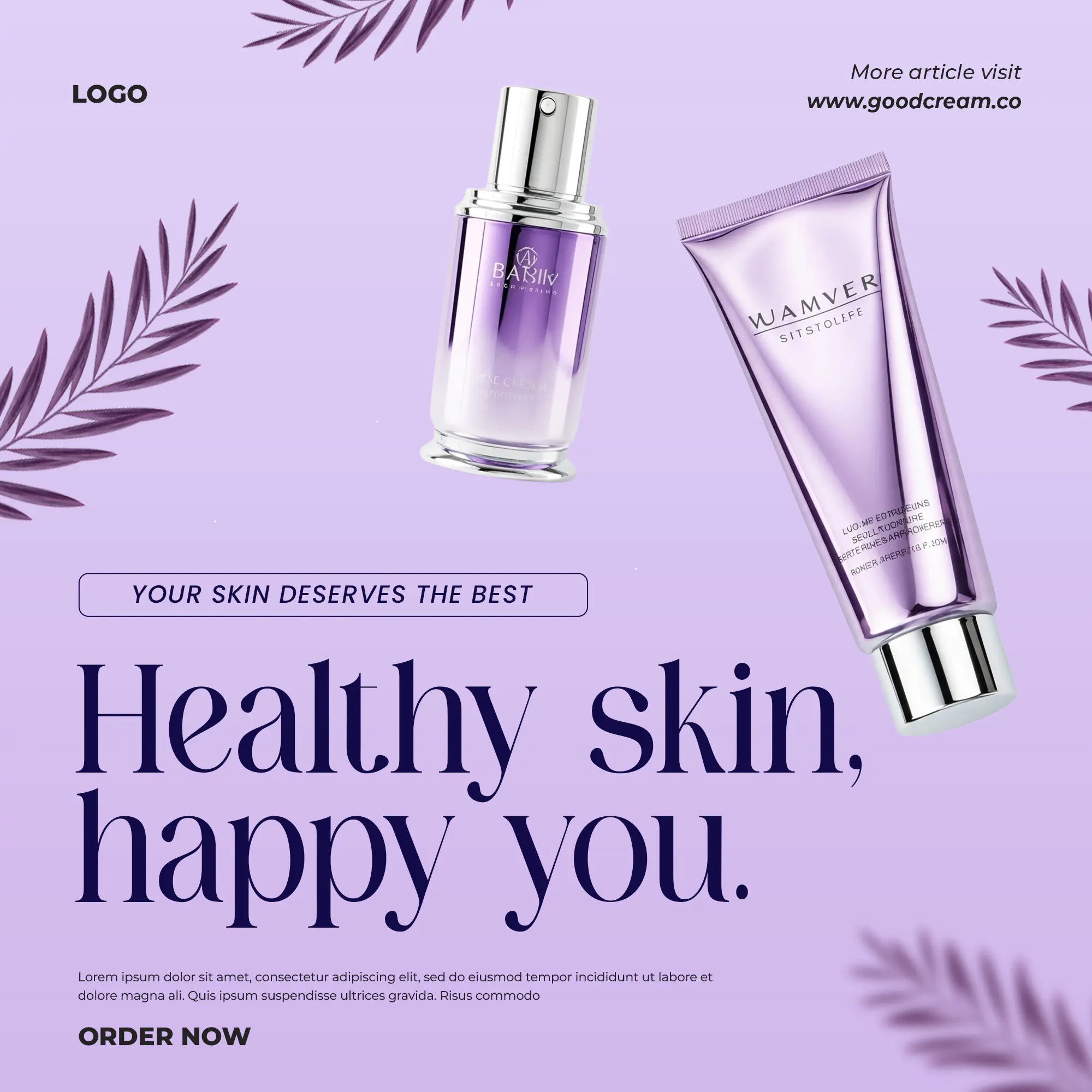 Elegant Skincare Product Ad Template