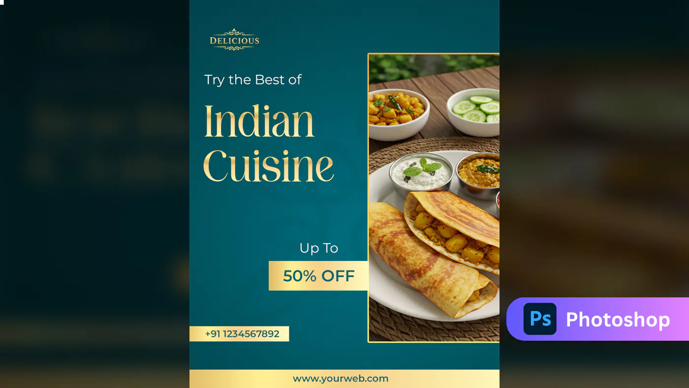 Premium Indian Cuisine Promotion Template