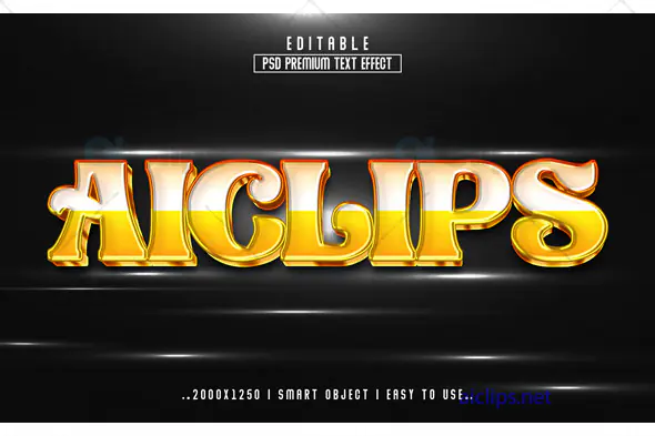 Golden Glow Text Effect PSD