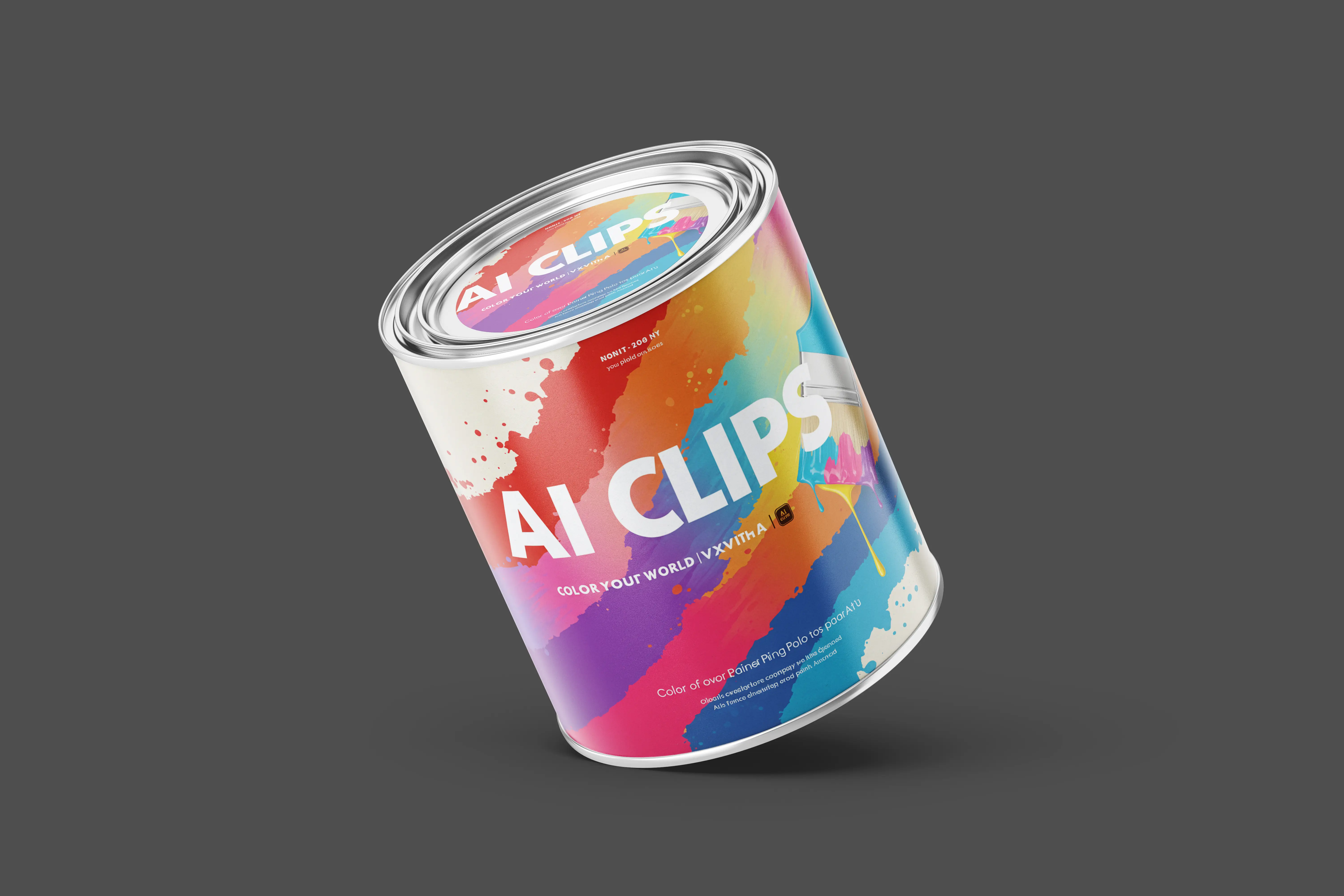 Colorful Paint Can Mockup