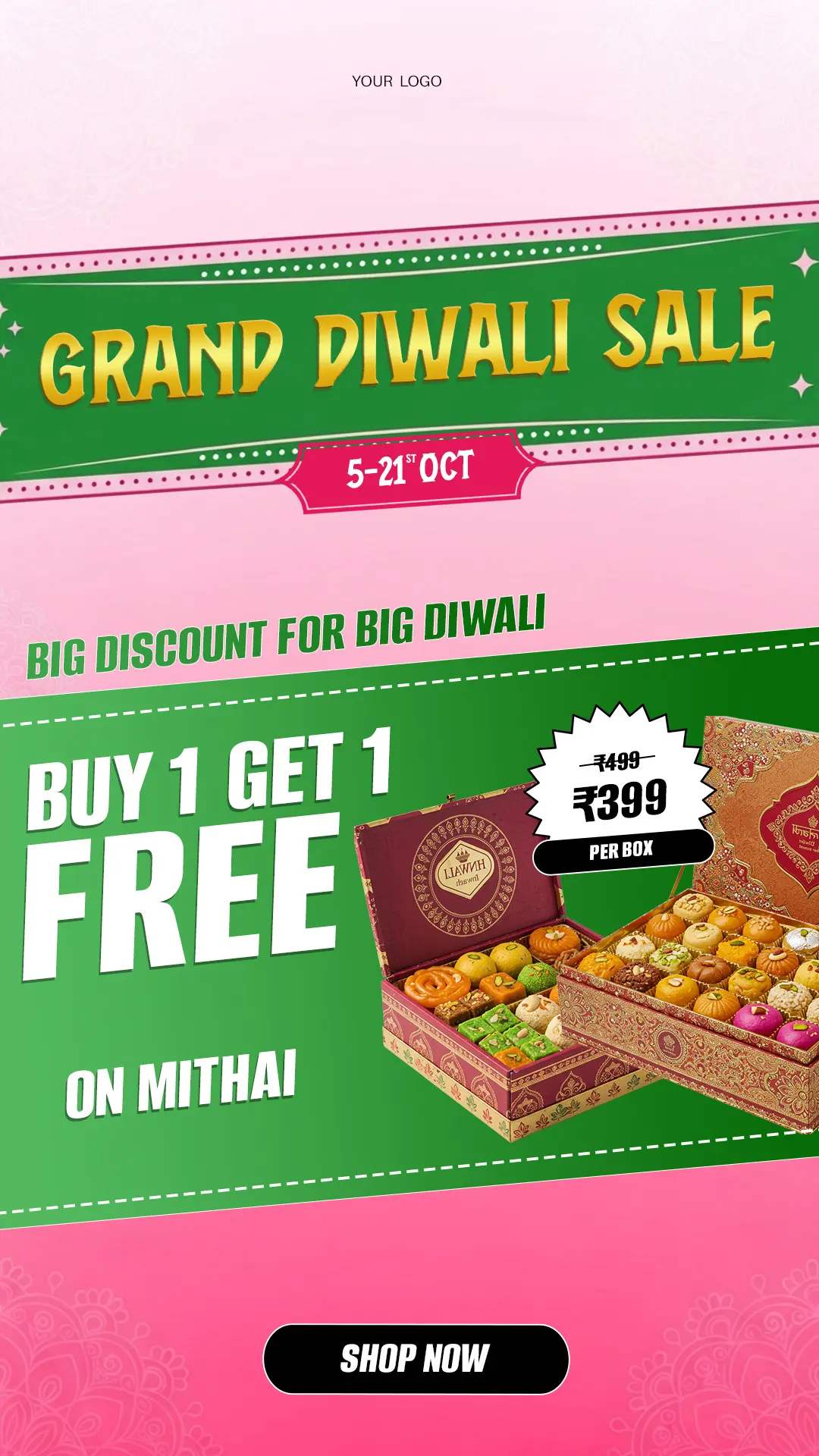 Festive Diwali Sweets Sale Banner Template
