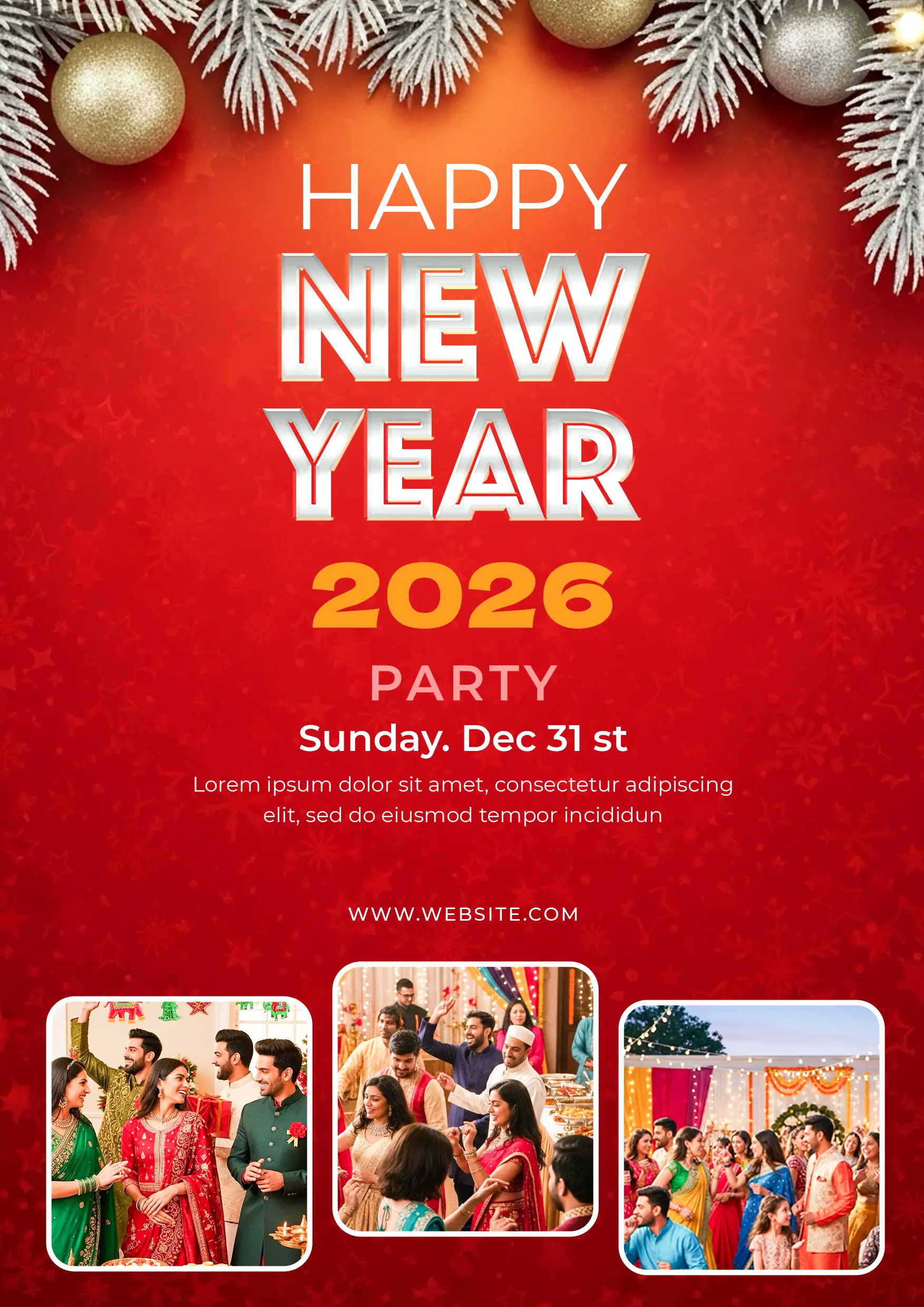 Modern New Year Eve 2026 Event Flyer