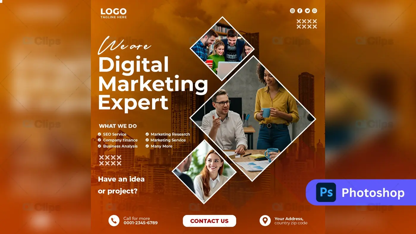 Digital Marketing Expert Poster PSD