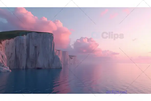Cliffs at Sunset Overlooking Calm Ocean Waters