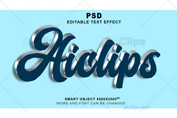 Stylish 3D Script Text Effect PSD