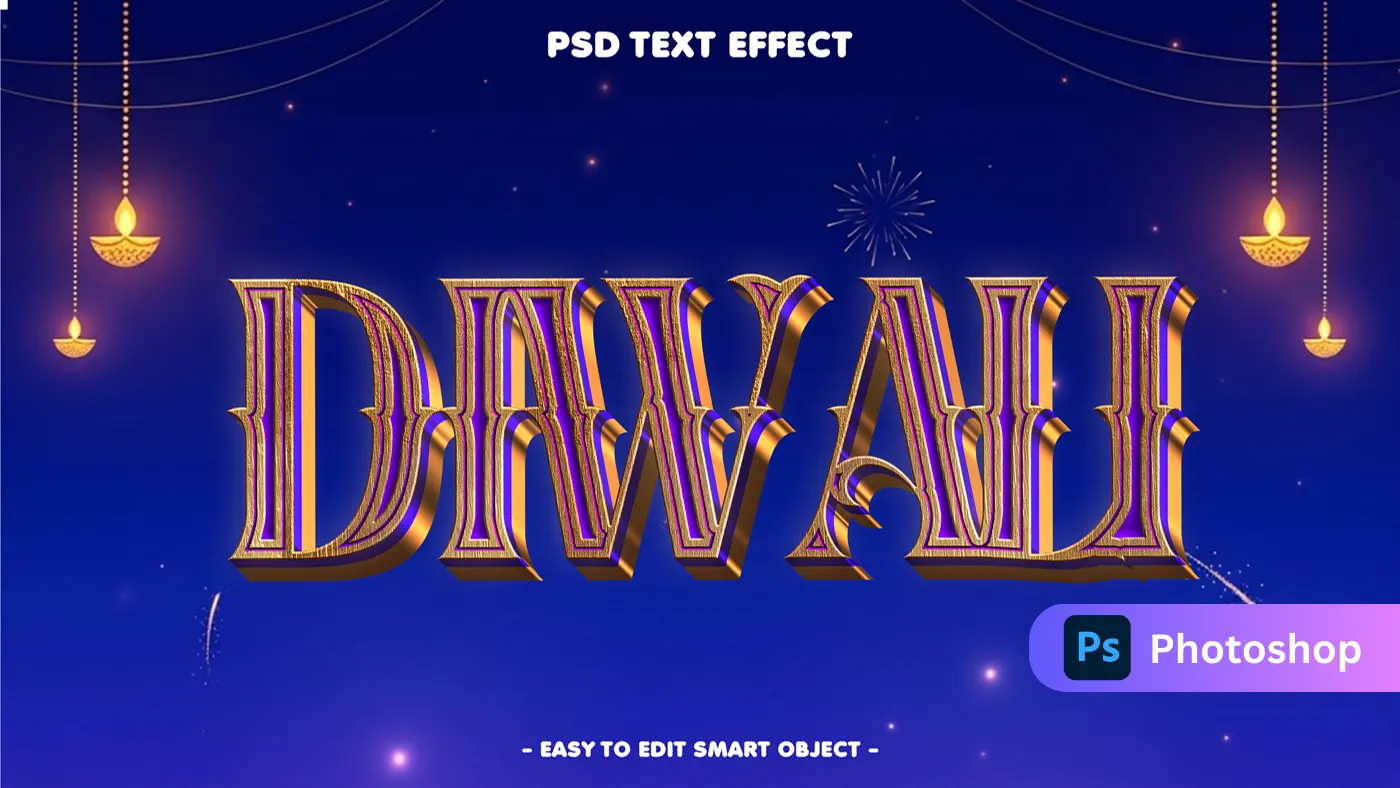 Decorative Diwali 3D Title Template
