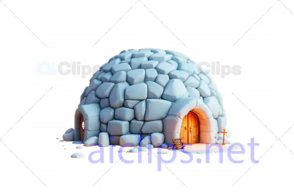 Charming Cartoon Igloo 3D Model