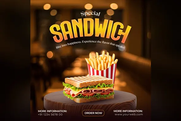 Restaurant Sandwich Promotion Post