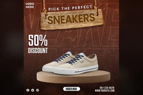 Rustic Sneaker Sale Promo Template