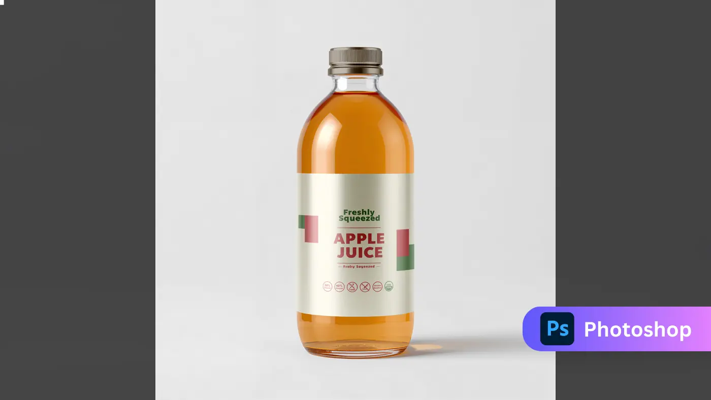 Realistic Juice Bottle Branding Mockup