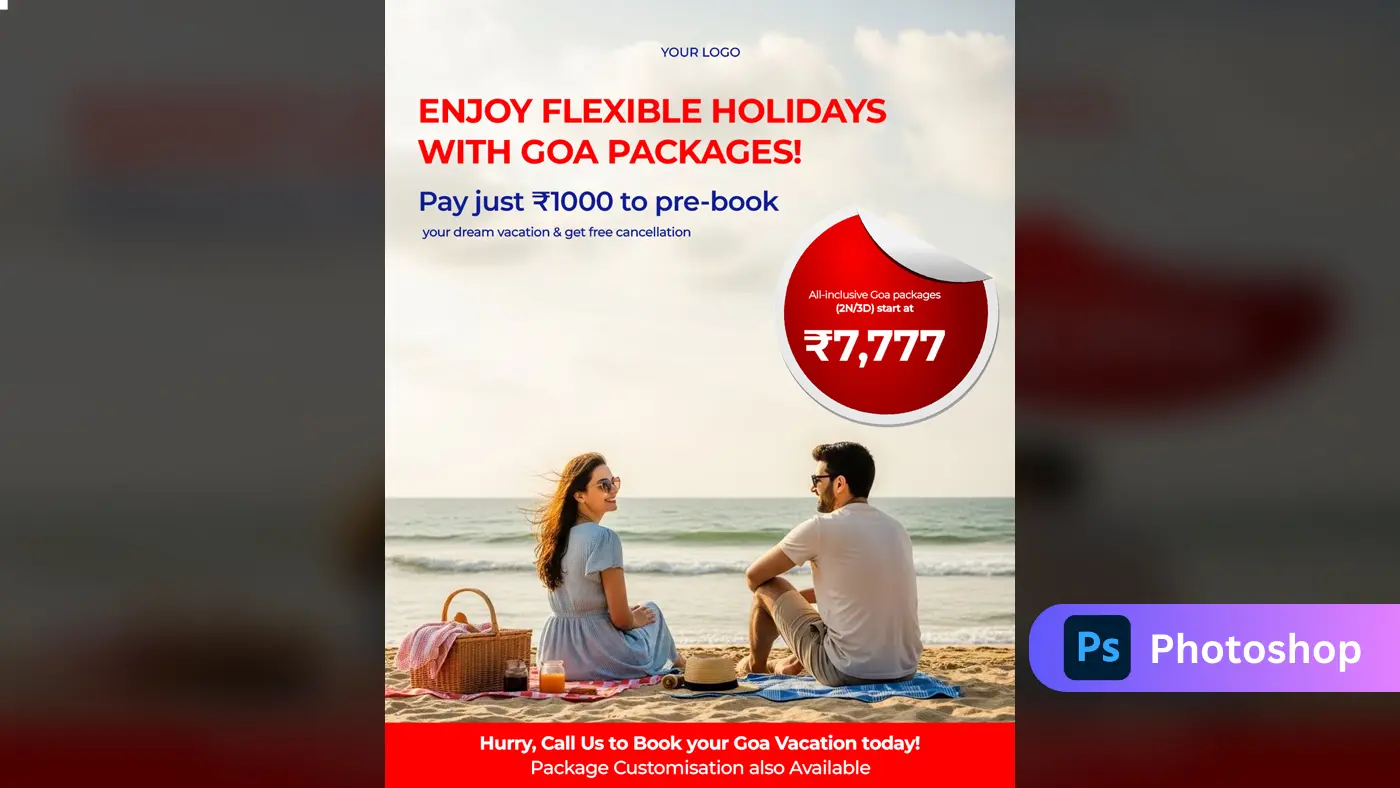 Romantic Goa Holiday Package Ad Template