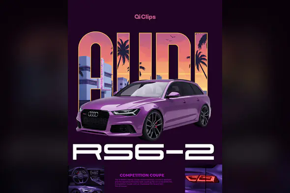 Retro-Futuristic Audi RS6 Showcase Template