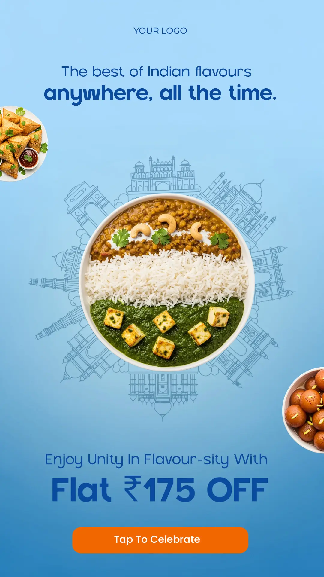 Patriotic Indian Food Offer Template