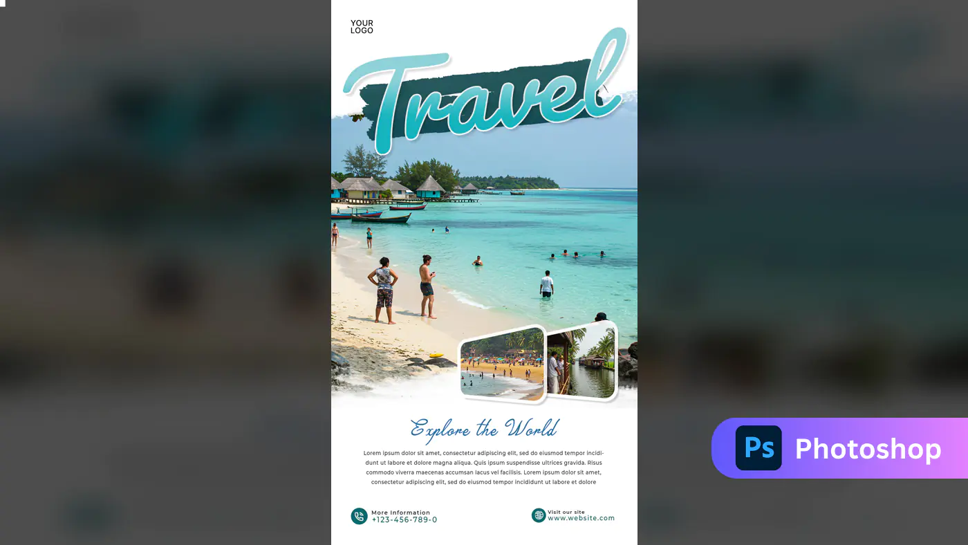 Tropical Paradise Travel Flyer Template