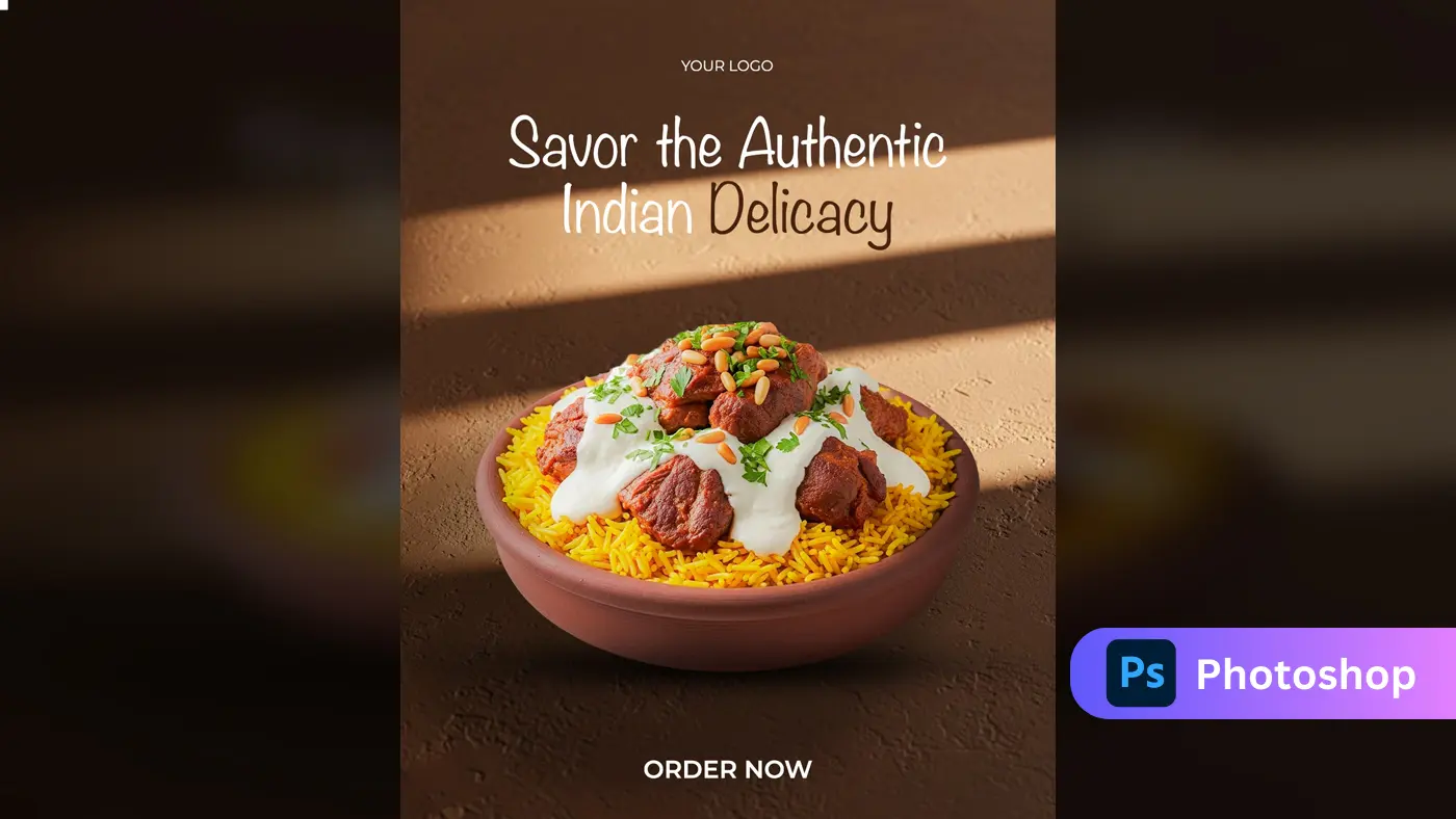 Authentic Indian Cuisine Social Media Template