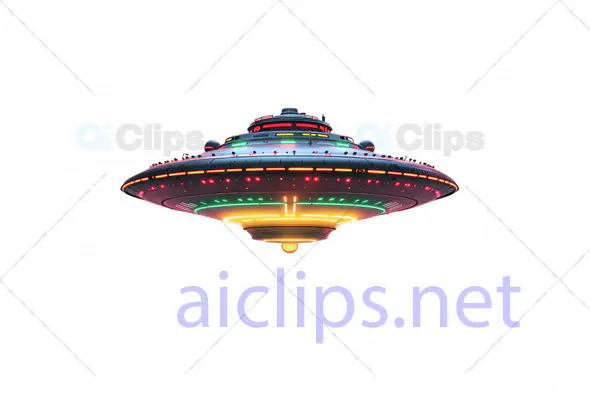 Retro Futuristic UFO Spaceship 3D Model