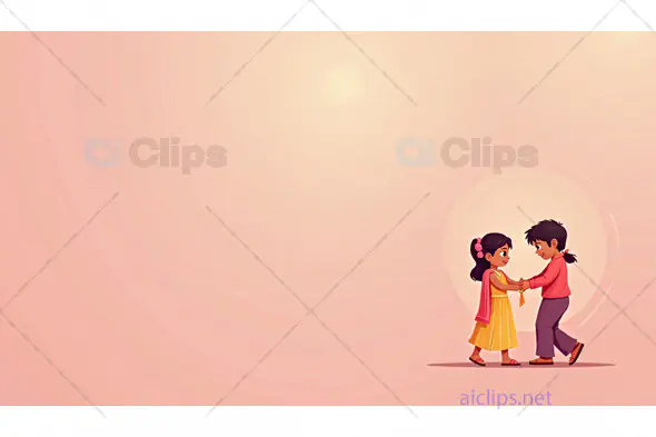 Brother and Sister Celebrating Raksha Bandhan Illustration