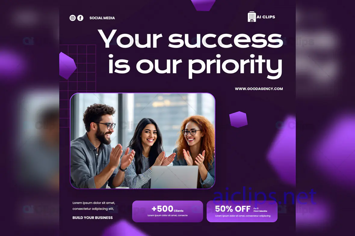 Professional Business Promotion Post PSD Template