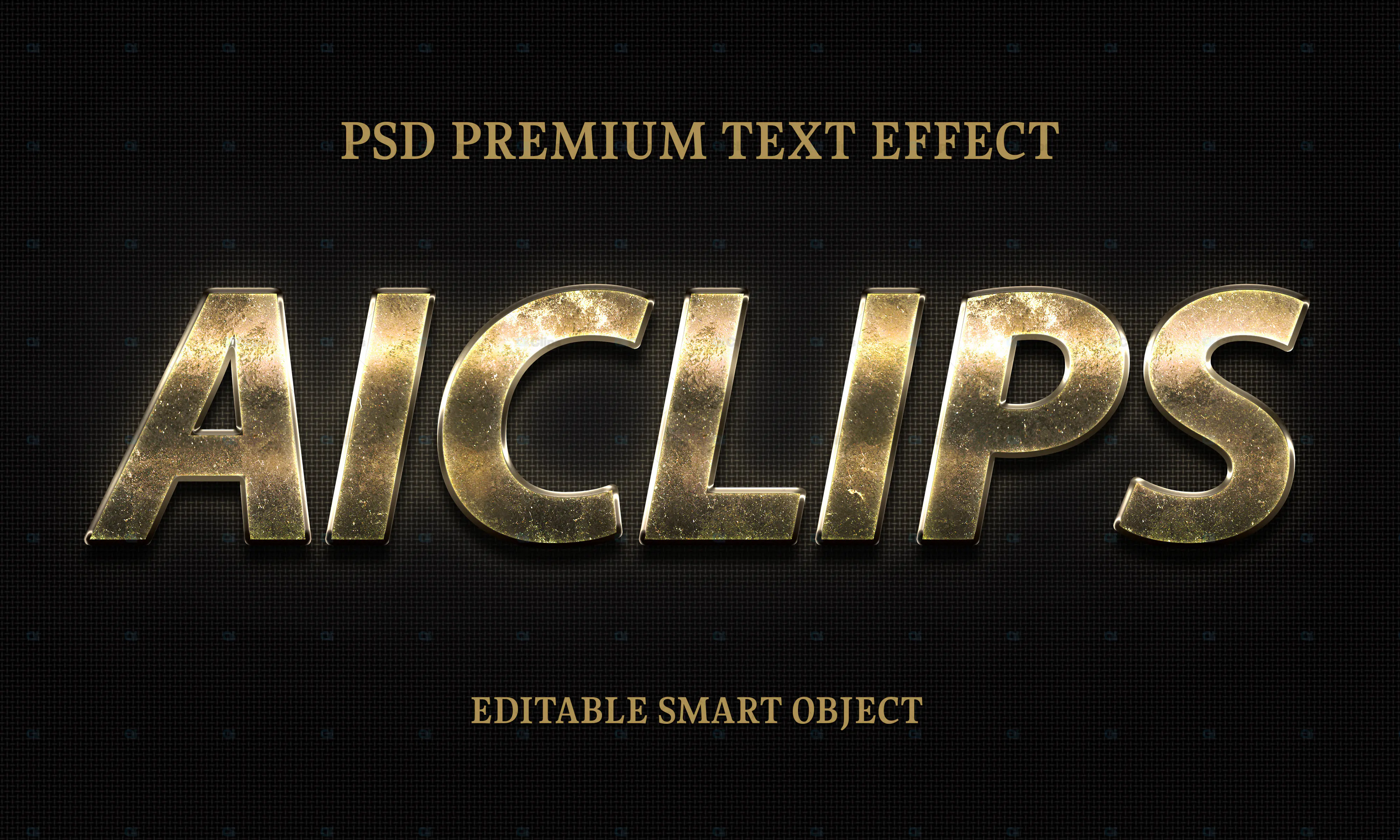 Distressed Gold Text Effect PSD