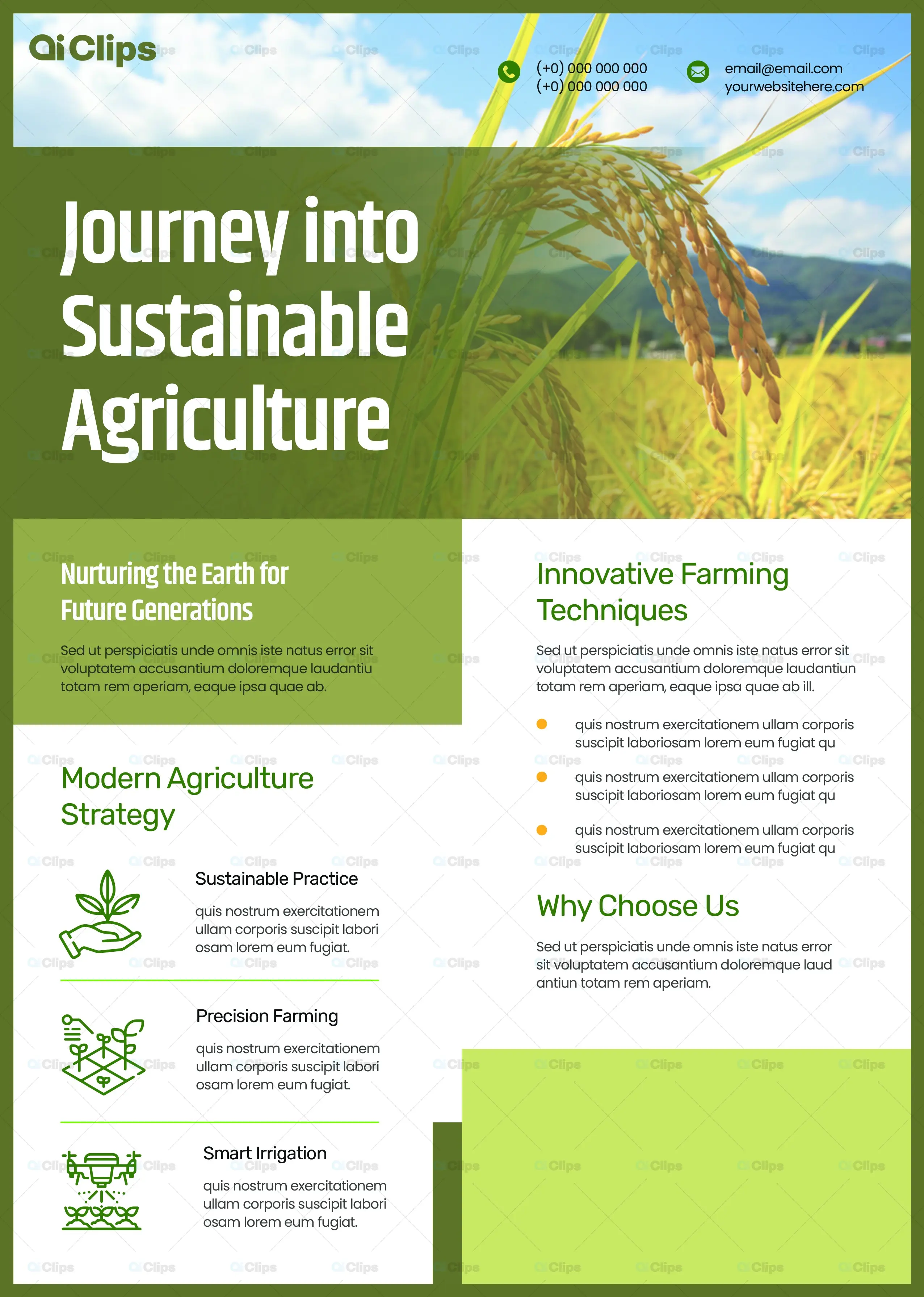 Sustainable Agriculture Information Brochure Template