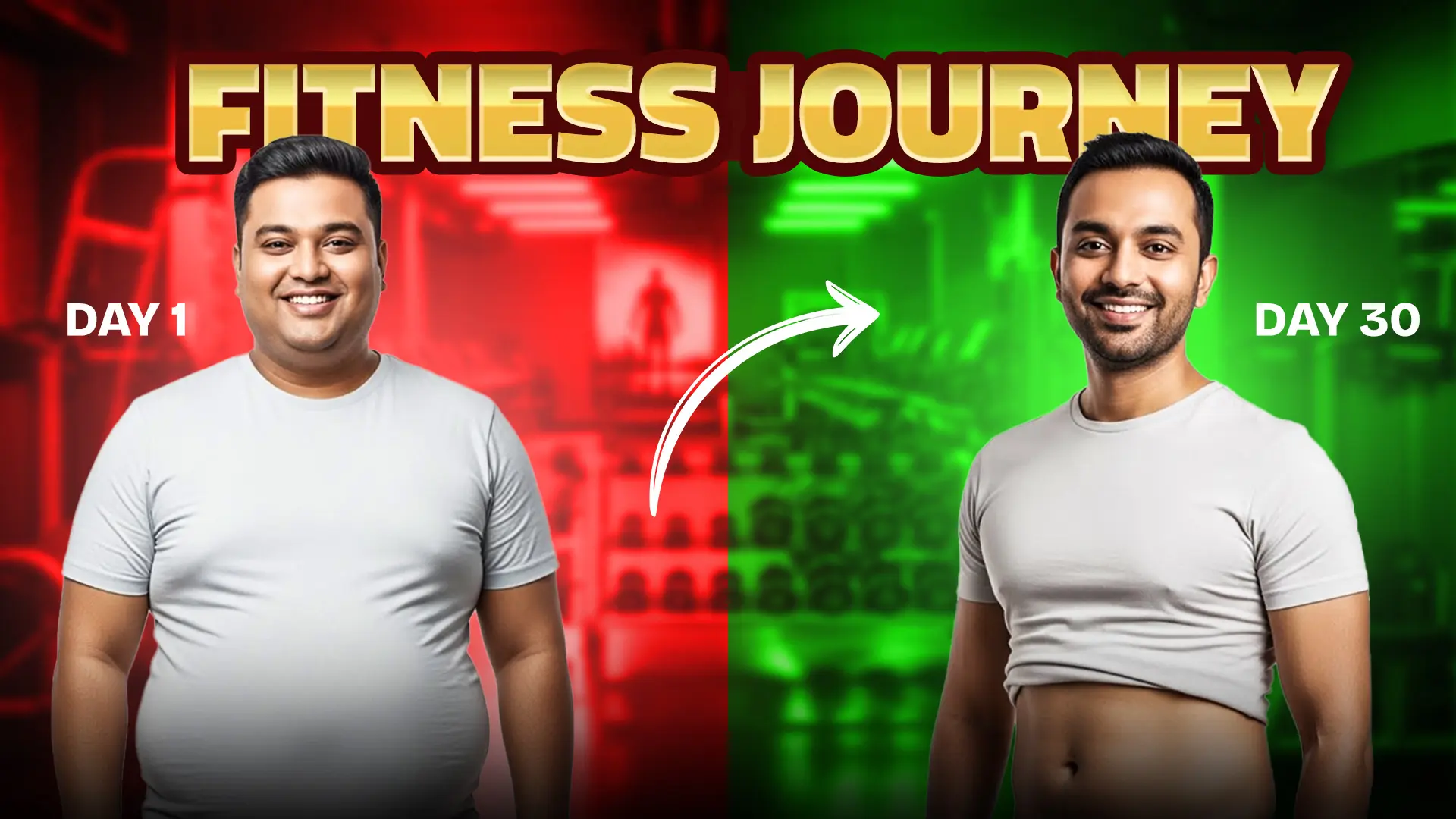 Fitness Transformation Thumbnail Template
