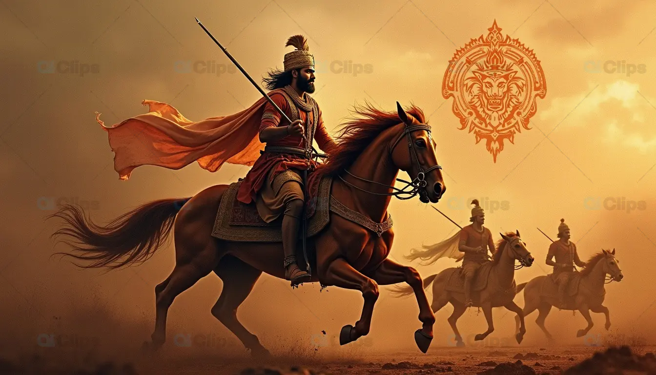 Warrior King on Horseback – Epic Historical Battle Scene