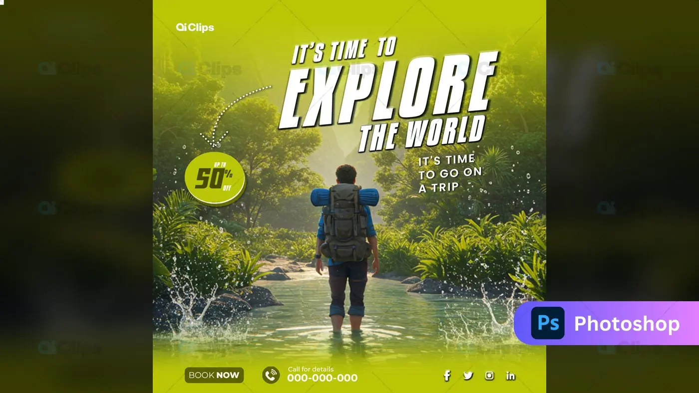 Adventure Travel Exploration Social Media Template