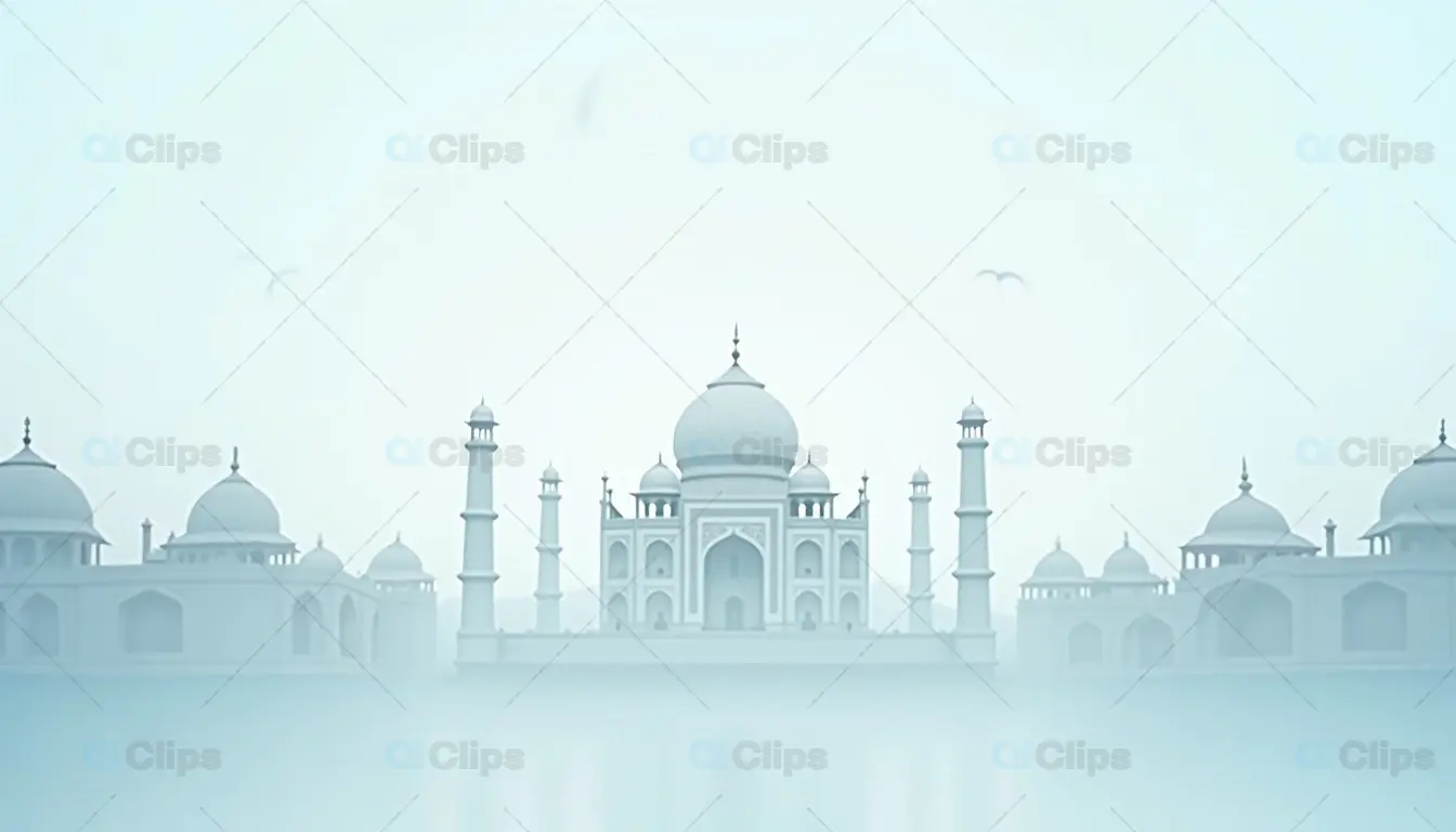 Minimalistic Taj Mahal in Mist
