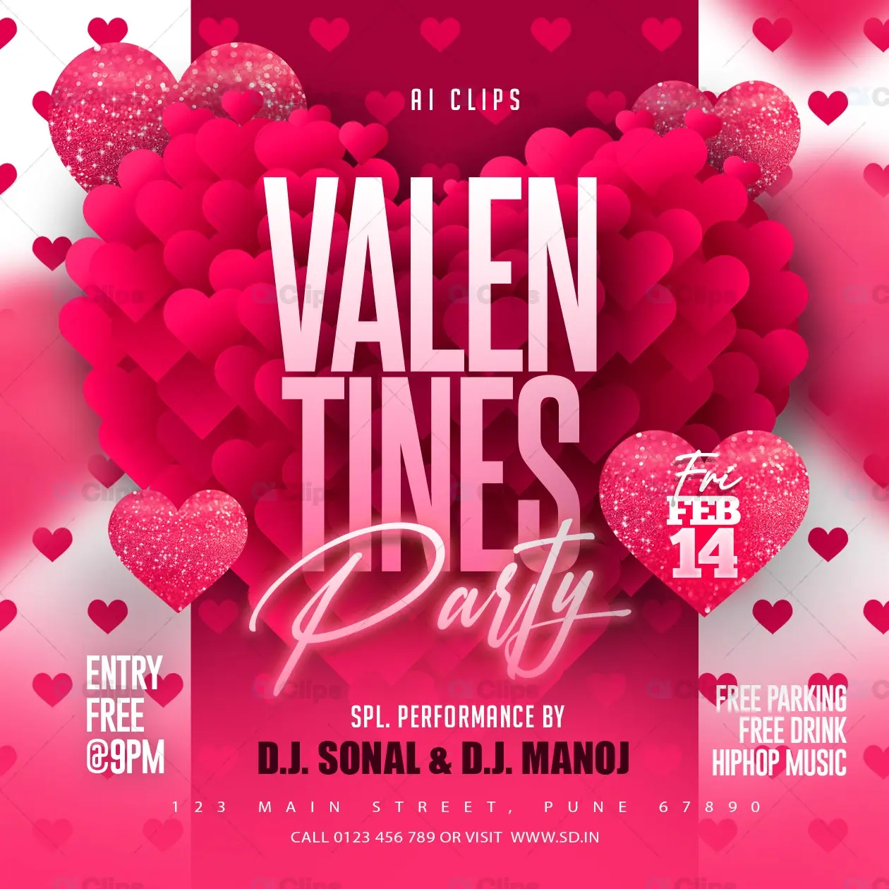 Valentine's Day Partyr PSD Template