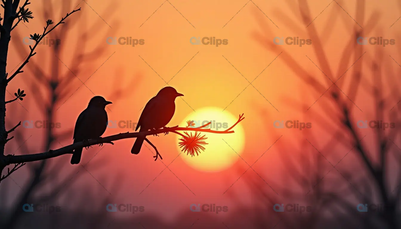 Birds Silhouette at Sunset