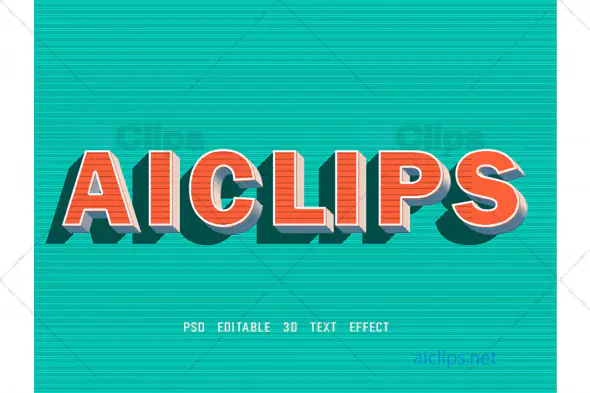 Retro 3D Editable Text Effect PSD