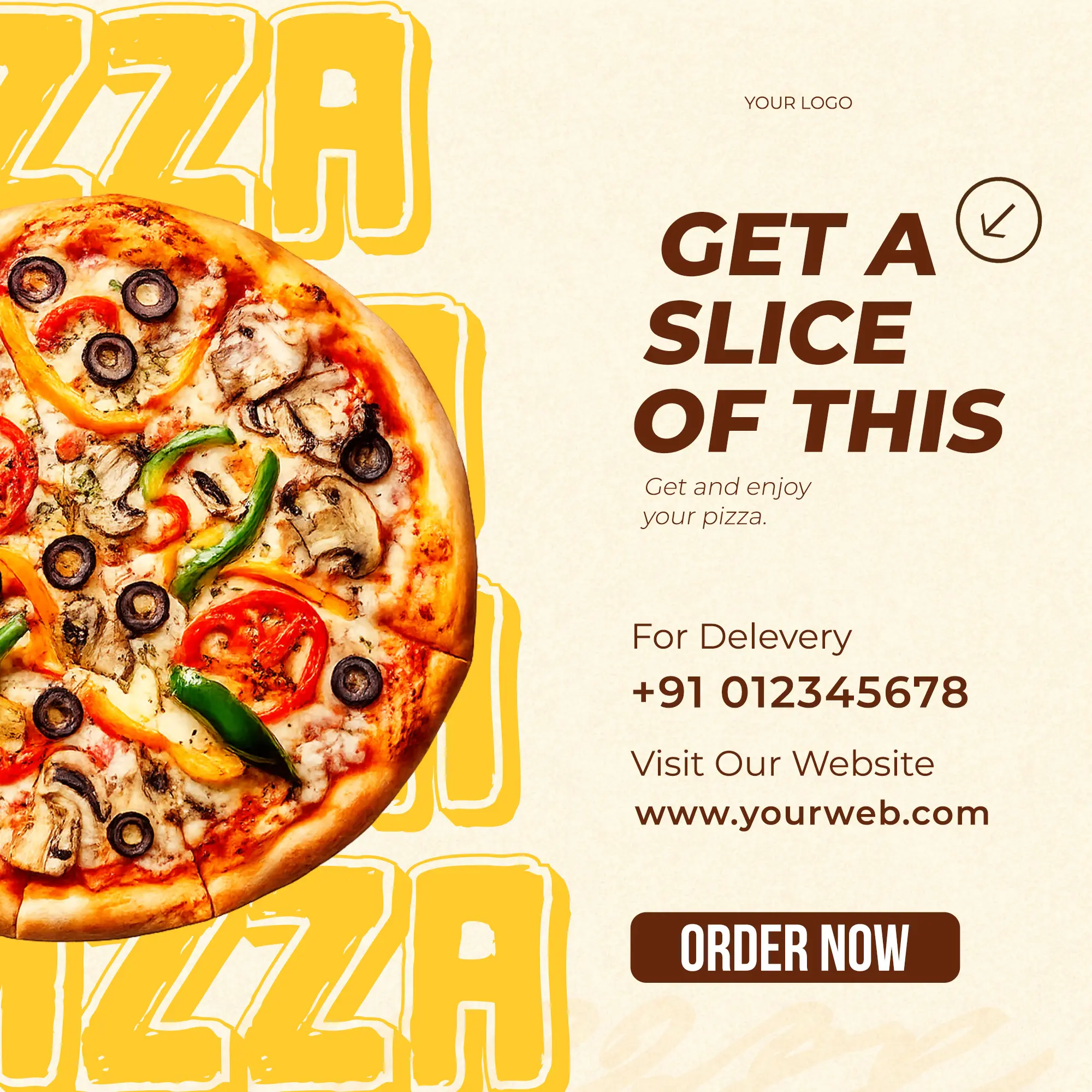 Bold Pizza Promotion Social Media Design