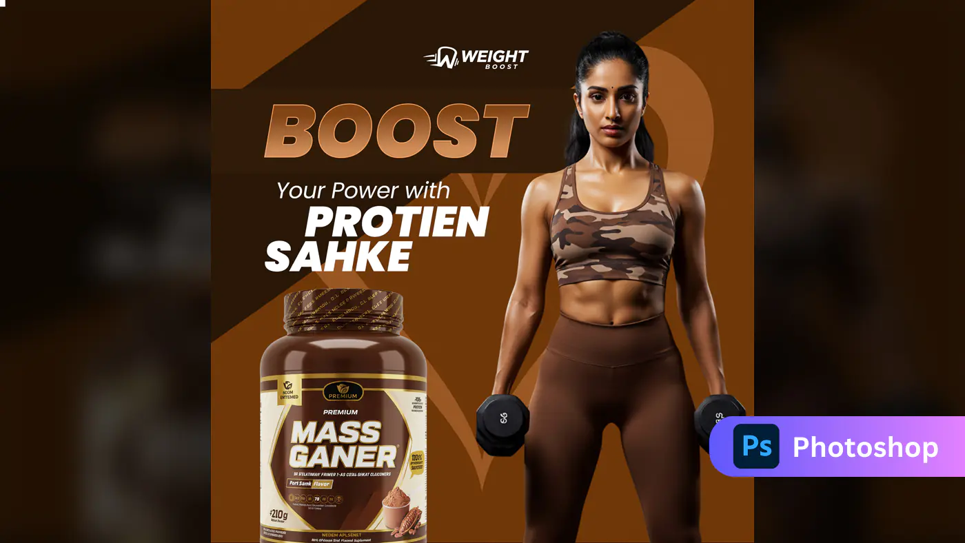 Weight Boost Protein Supplement Ad Template