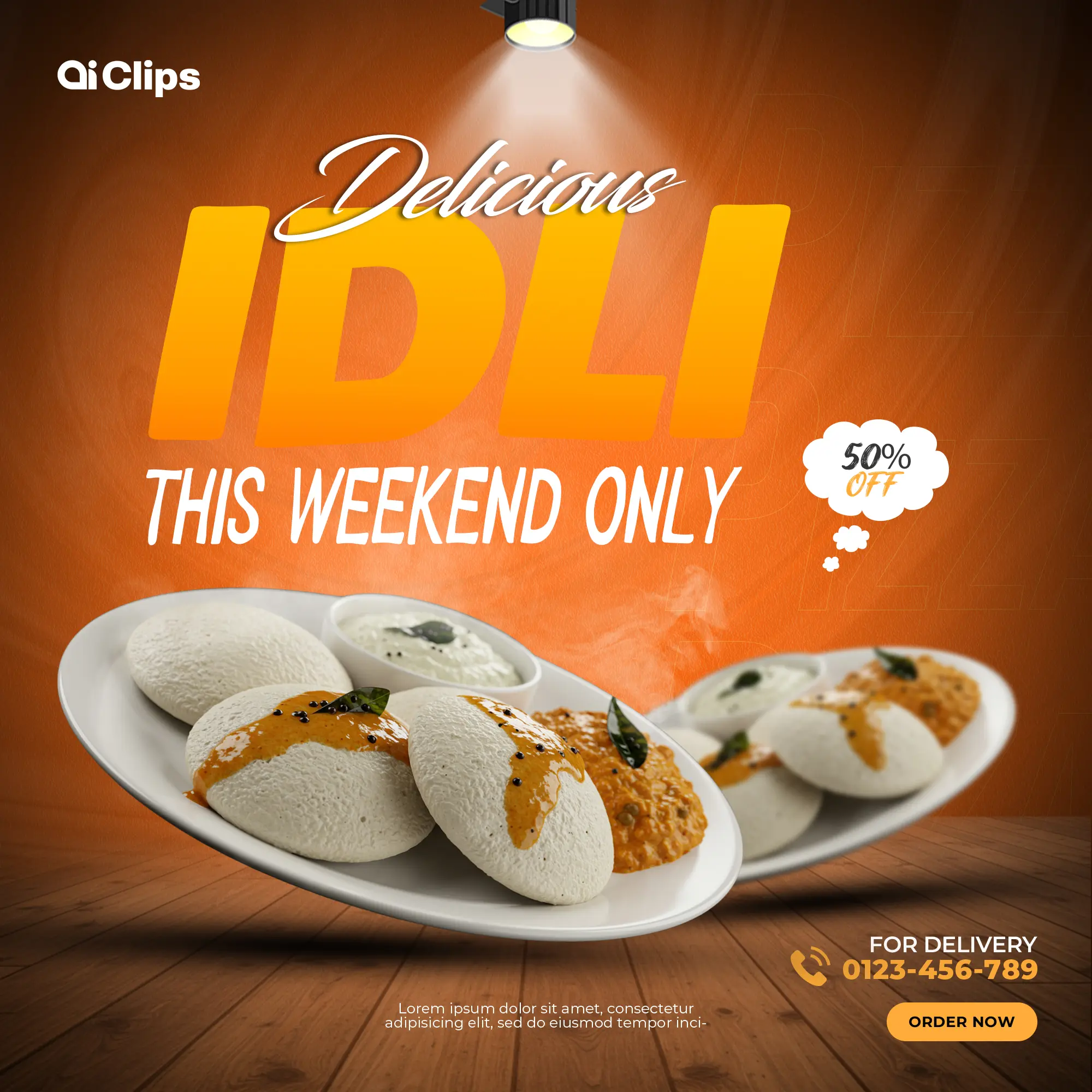 Delicious Idli Template for Weekend Promotions