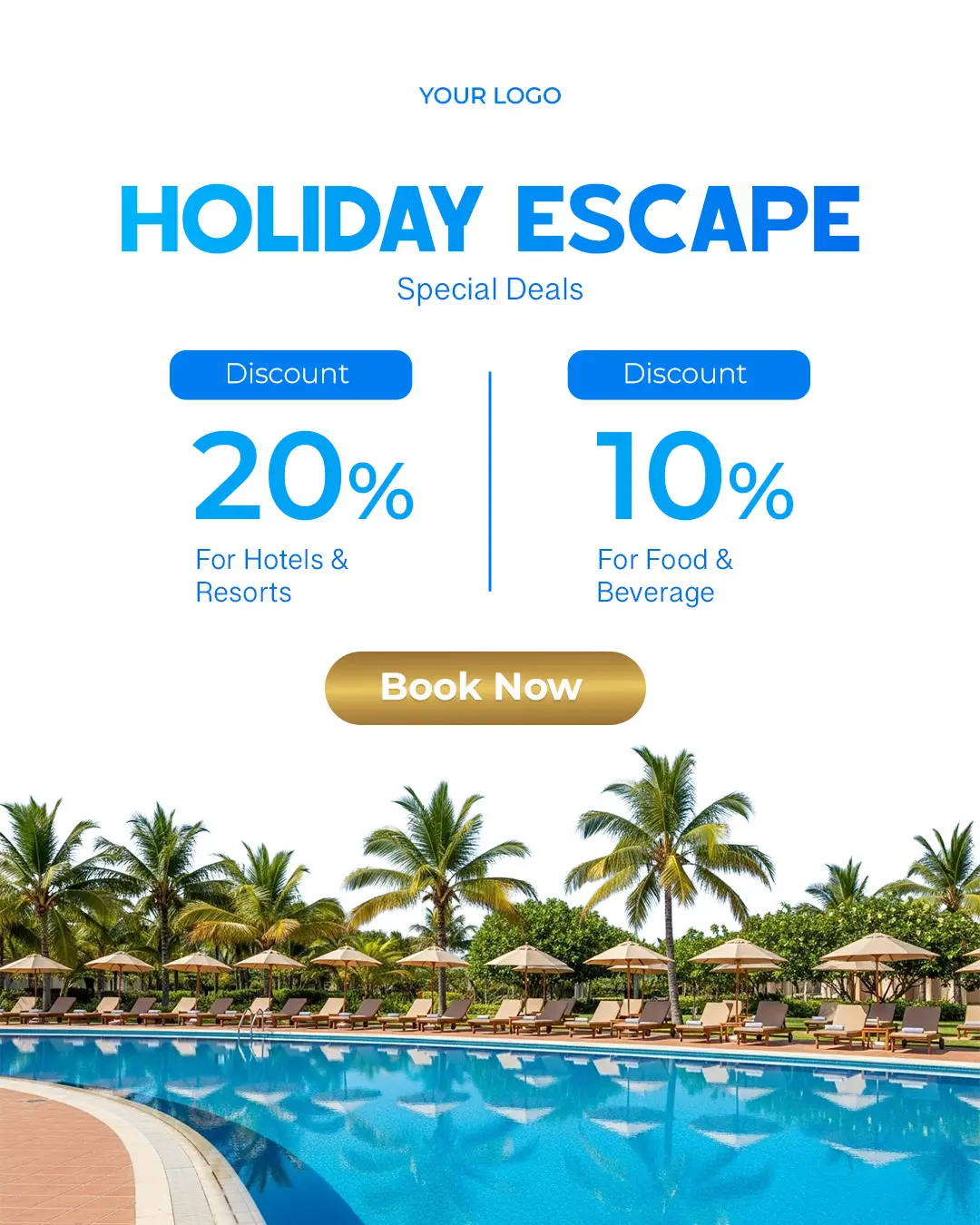 Travel & Resort Discount Flyer Template