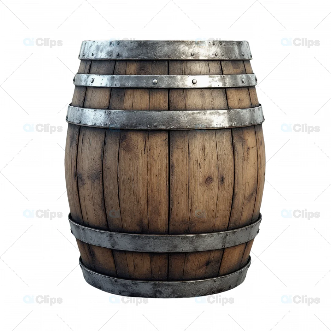Vintage Wooden Barrel 3D Model