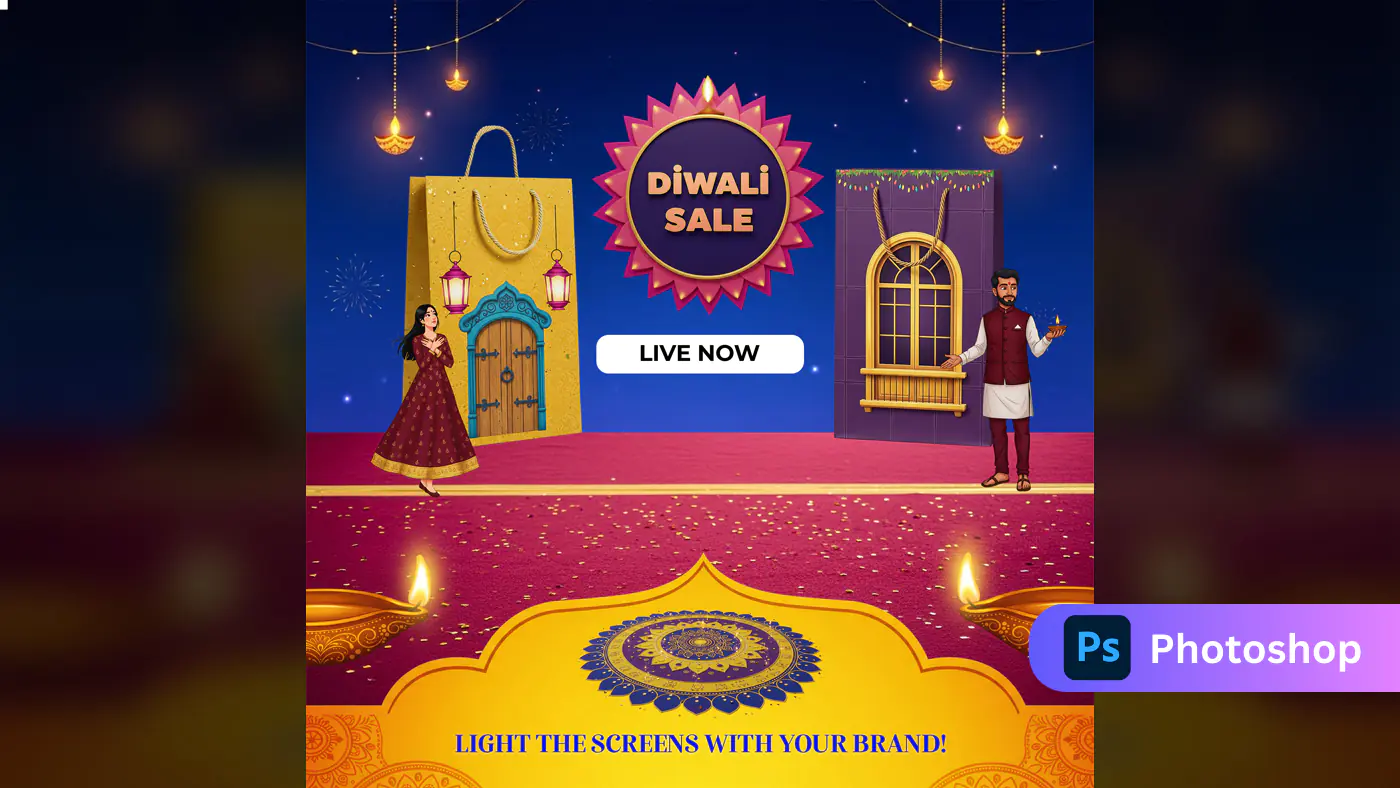 Diwali Sale E-commerce Banner Template