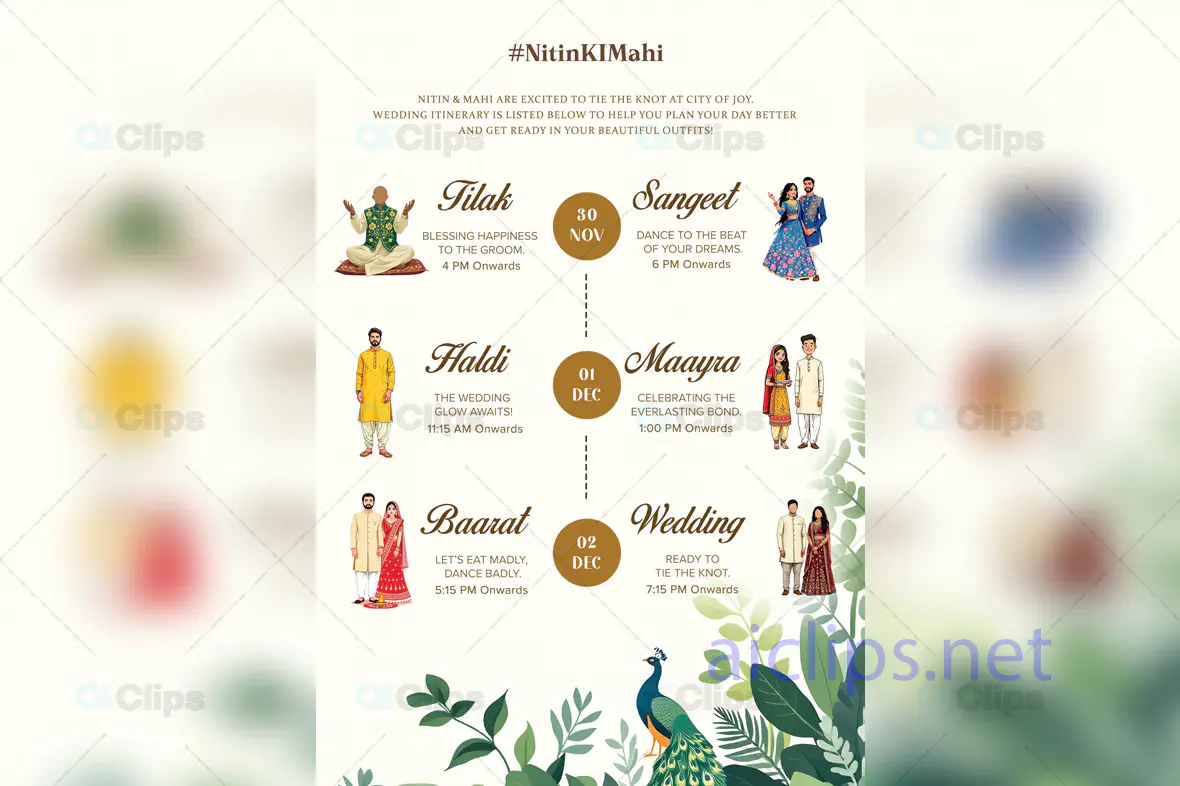 Indian Wedding Timeline PSD Template