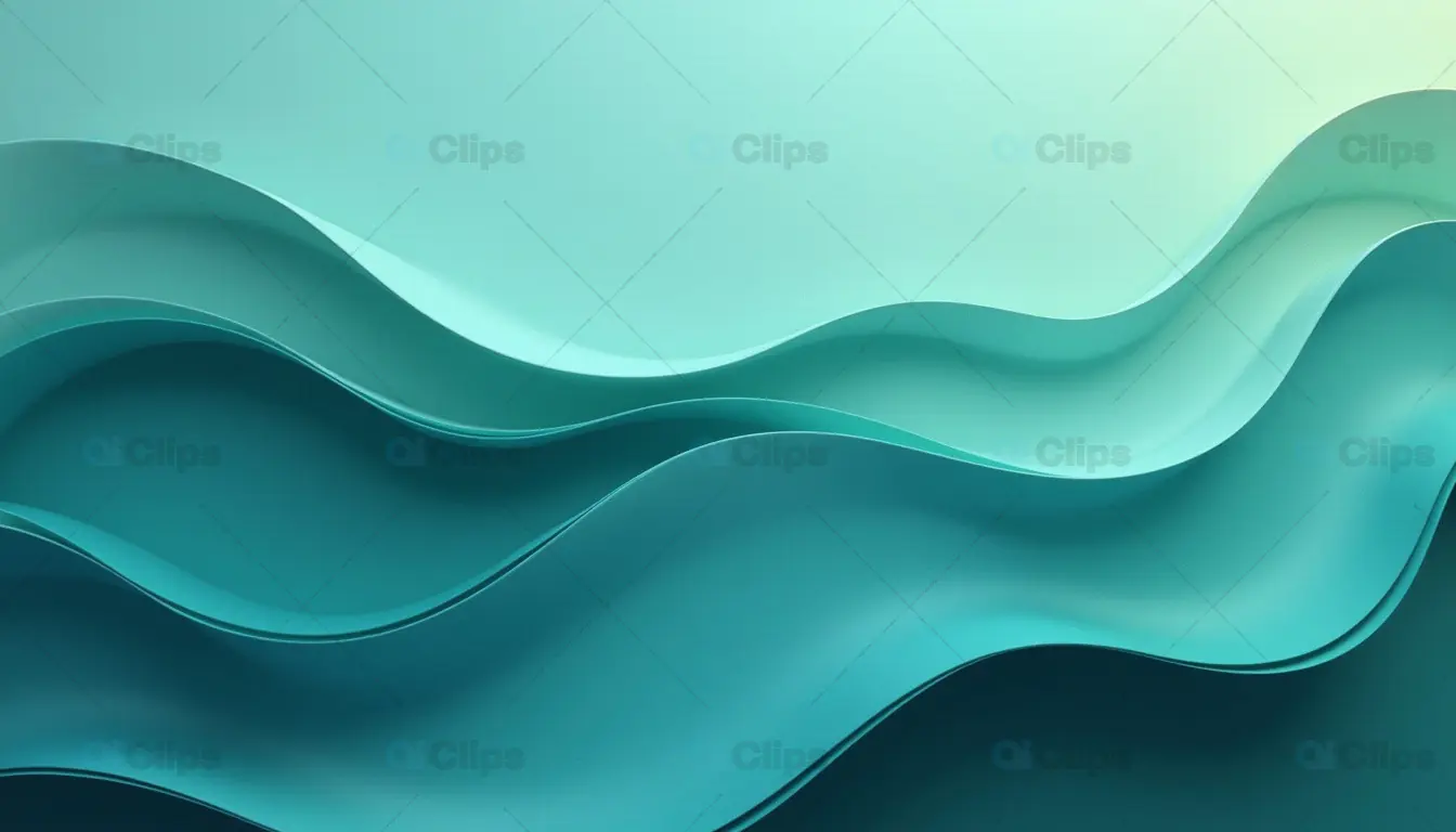 Abstract Fluid Waves Background in Teal
