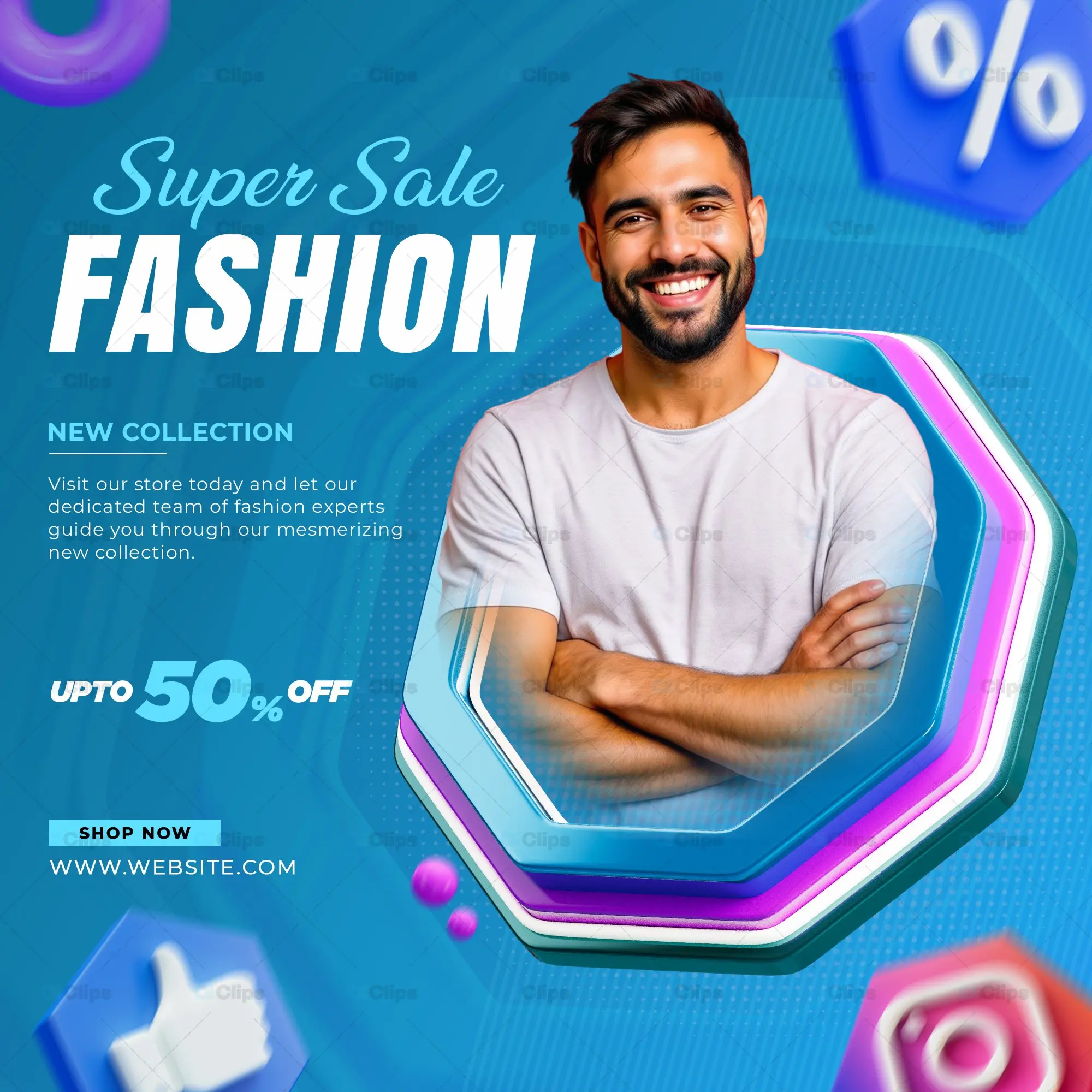 Fashion Super Sale Poster PSD